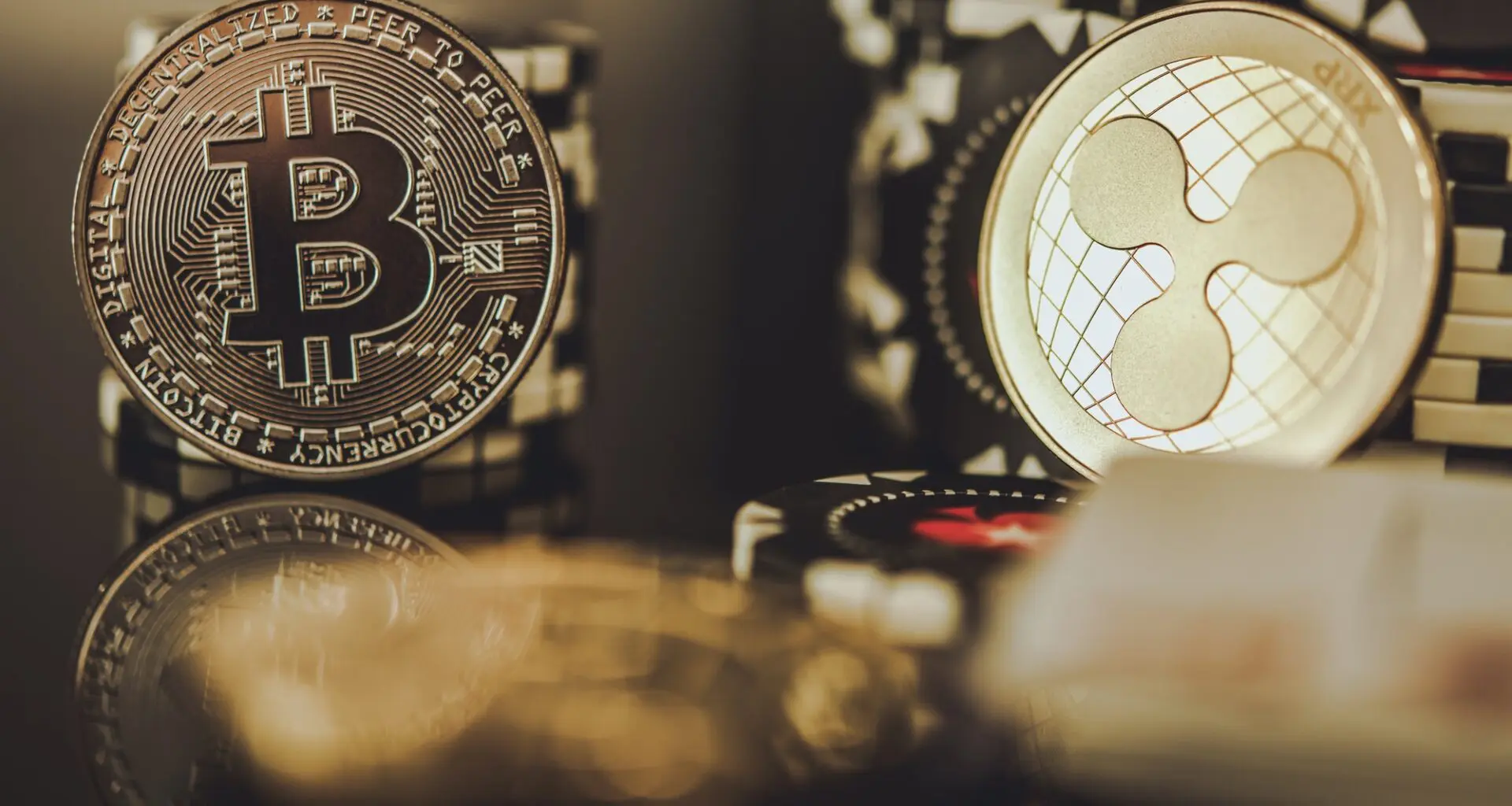 Golden BTC Bitcoin and XRP Ripple Coins