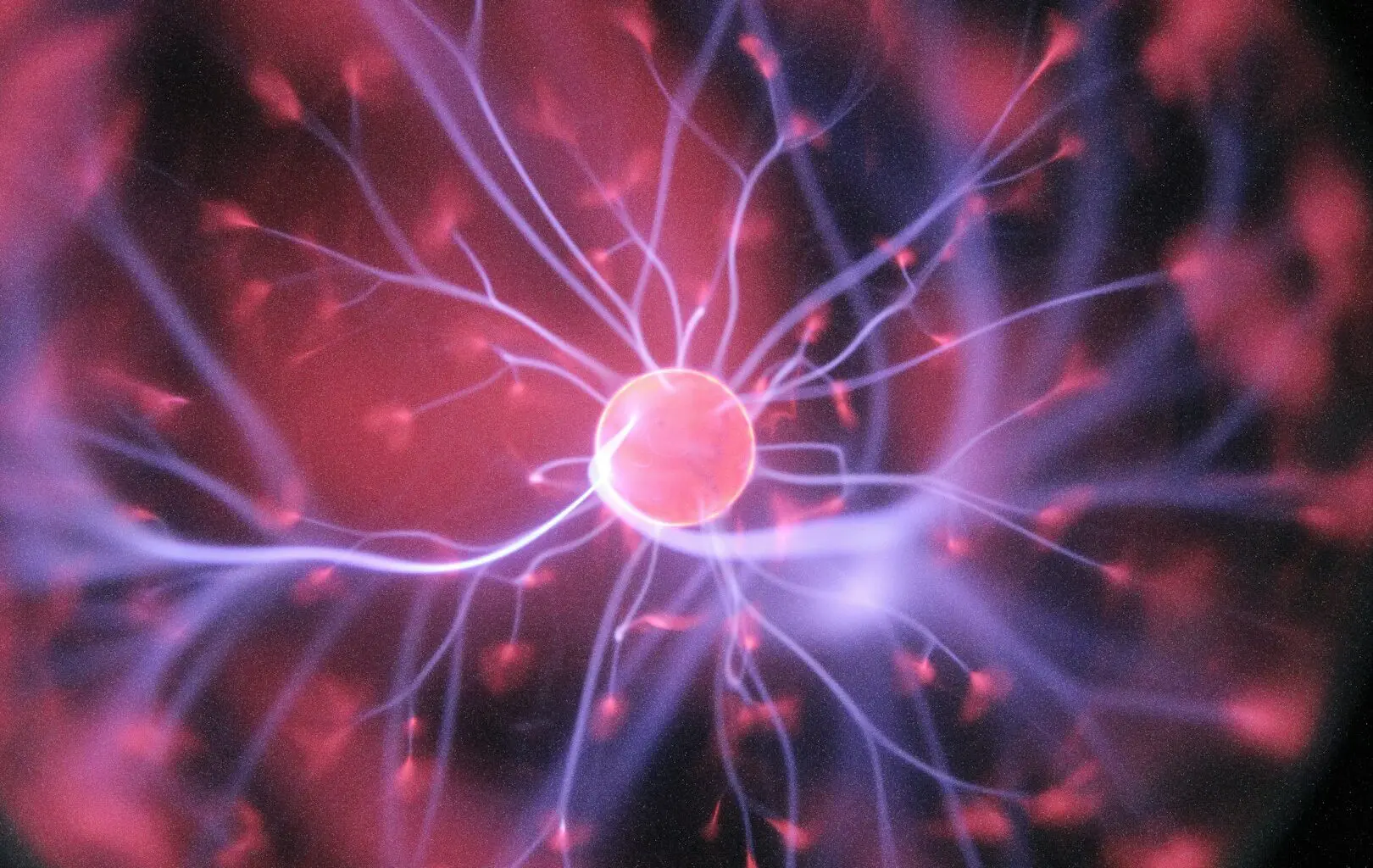 Purple and pink plasma ball, representing the topic of psychology