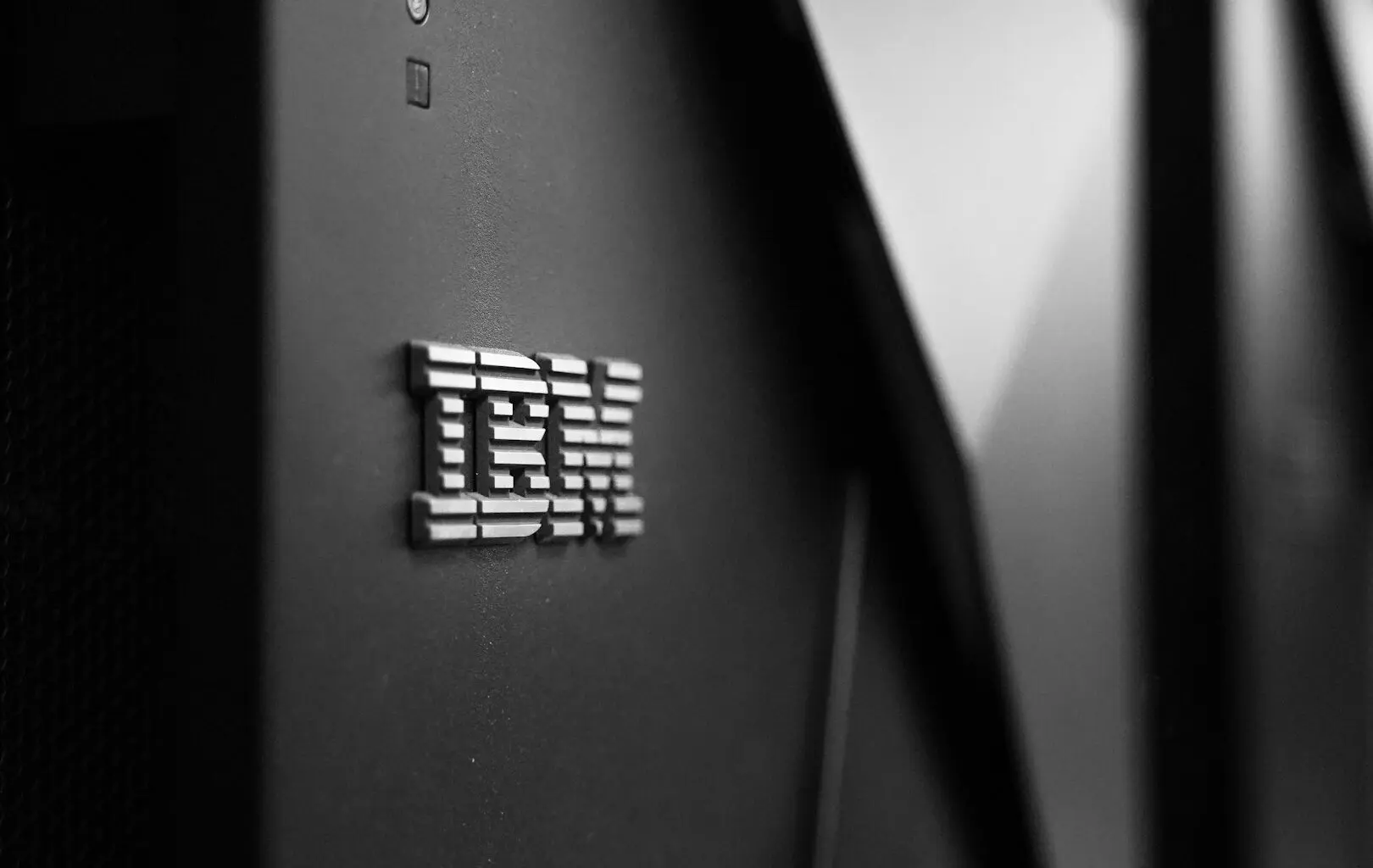 The logo of IBM - a leading company in quantum computing technology.