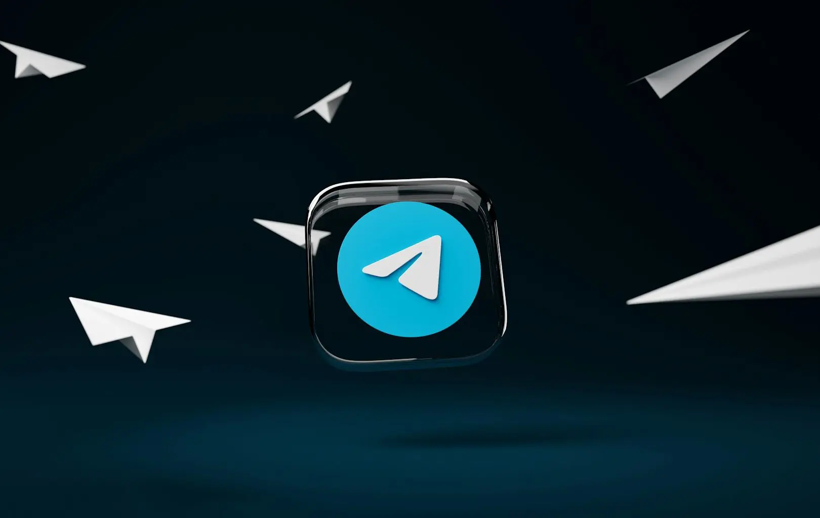 An image of the Telegram logo.
